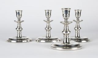 Appraisal: English silver candlesticks for Asprey London One dated three dated