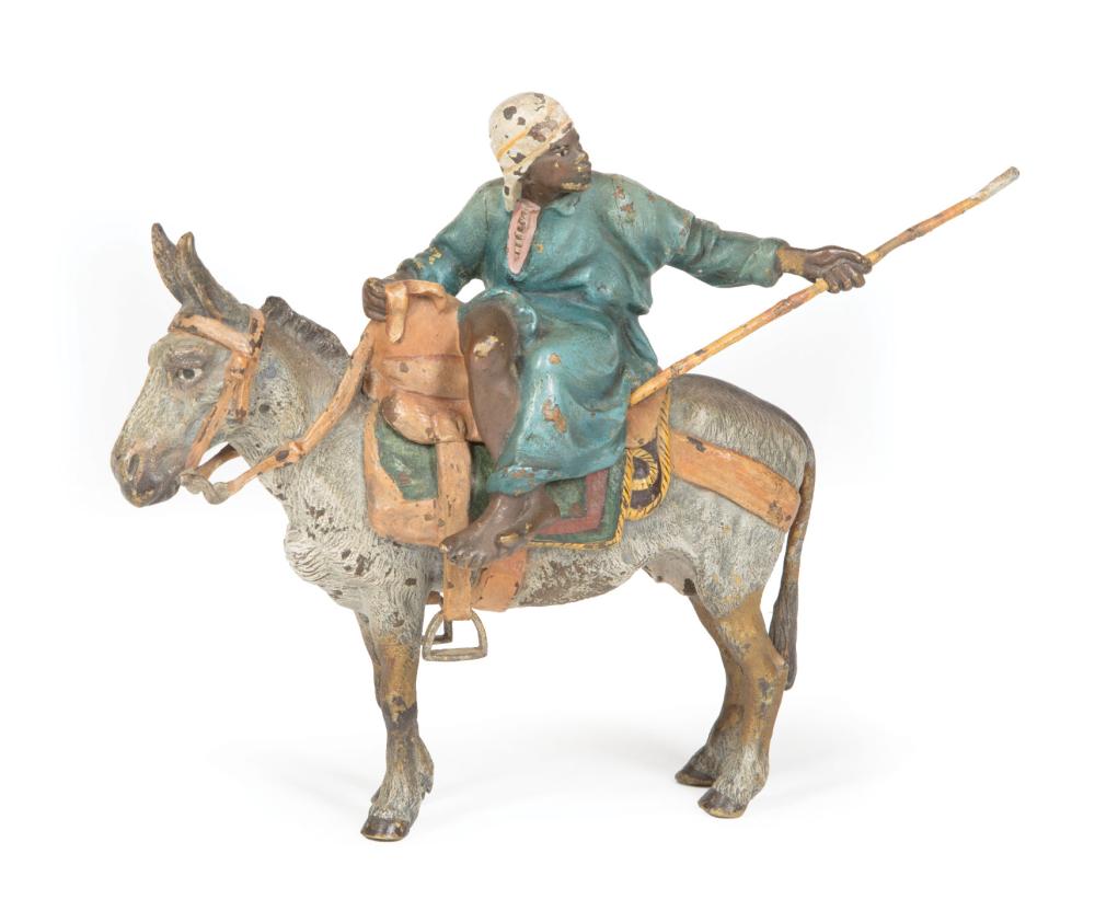 Appraisal: Austrian Cold Painted Bronze Figure on Donkey c Franz Xavier