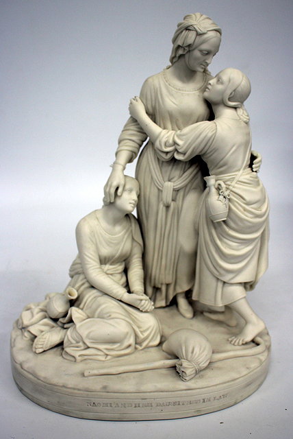 Appraisal: A MINTON PARIAN WARE FIGURE of Naomi and her daughters