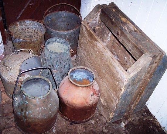 Appraisal: A quantity of churns pails etc including copper examples and