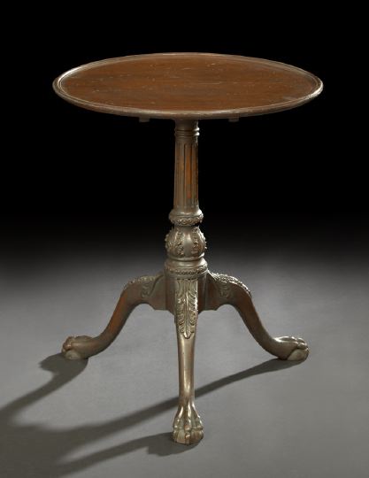 Appraisal: George III-Style Mahogany Tripod Table mid- th century the tilting