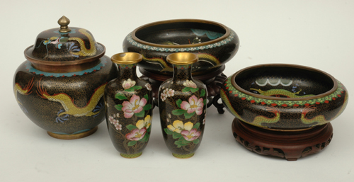 Appraisal: A COLLECTION OF TH CENTURY CHINESE CLOISONN Including two bowls