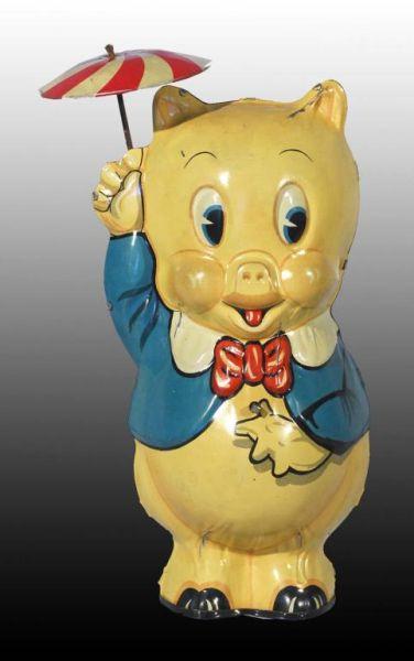 Appraisal: Tin Marx Porky Pig Parasol Wind-Up Toy Description American Marked