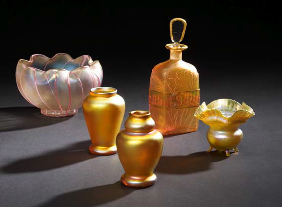 Appraisal: Fine and Rare Daum Nancy Parcel-Gilt Acid Cutback Peach Glass