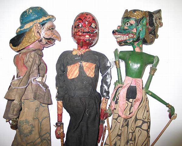 Appraisal: Ten wood and cloth Indonesian puppets some with wear minor