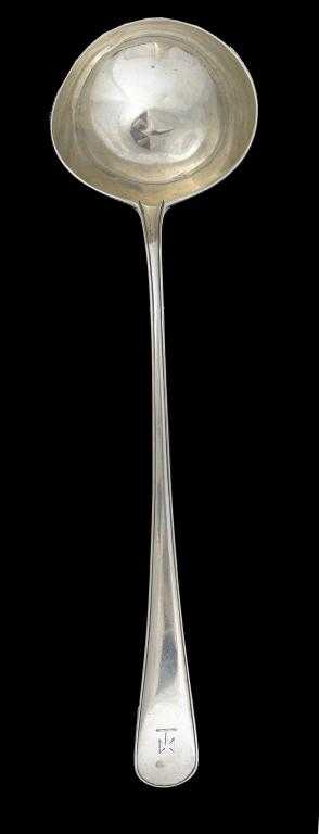 Appraisal: A GEORGE III SOUP LADLE Old English Thread pattern crested