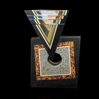 Appraisal: WILLIAM CARLSON Contrapuntal glass sculpture WILLIAM CARLSON b Sculpture from