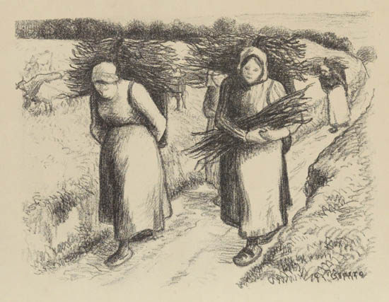 Appraisal: CAMILLE PISSARRO Porteuses de Fagots Lithograph on cream laid paper