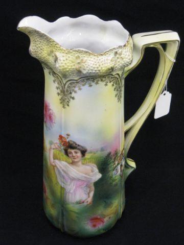 Appraisal: R S Prussia Porcelain Portrait Tankard Summer portrait combined with