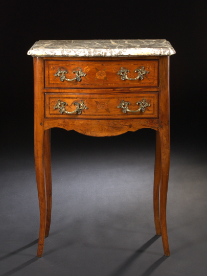 Appraisal: Good Louis XV-Style Fruitwood and Marble-Top Commode early th century