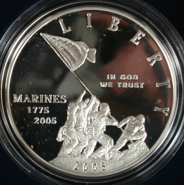 Appraisal: US Mint Marine Corps th Anniv Silver Proof Coin