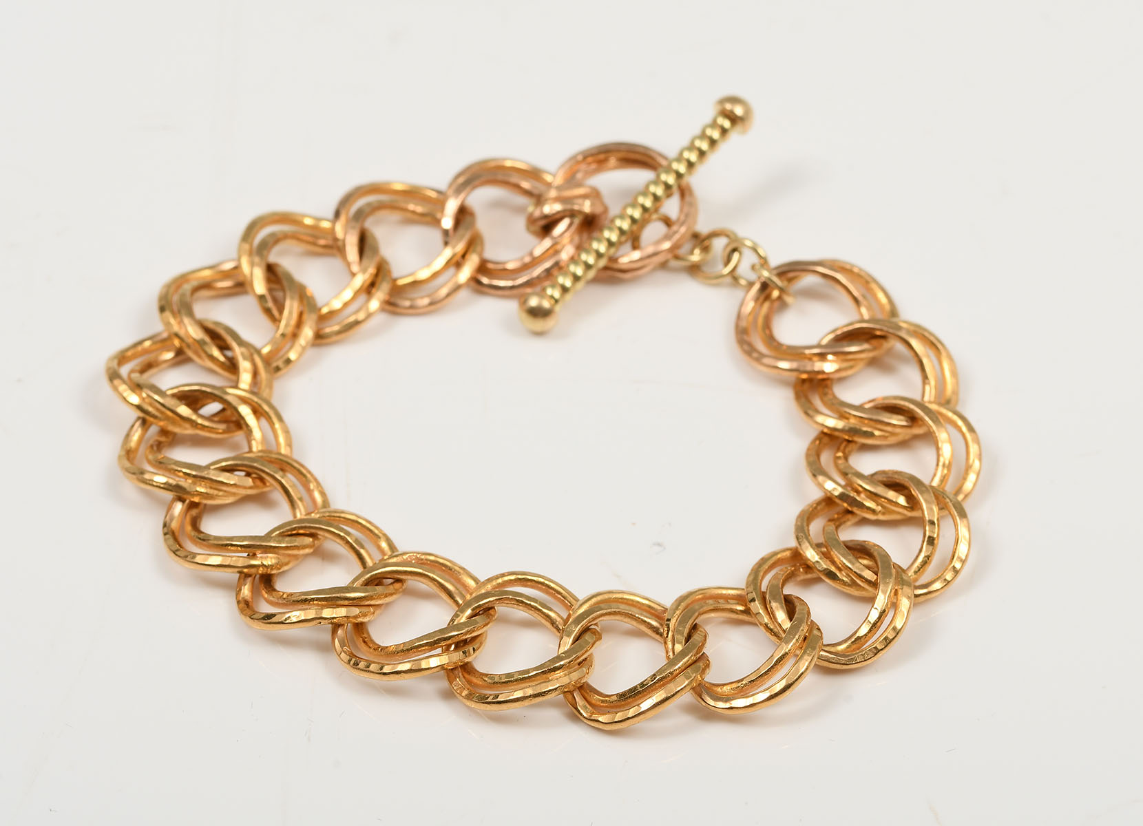 Appraisal: HEAVY K GOLD FANCY LINK BRACELET '' in length with