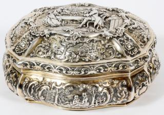 Appraisal: AUSTRIAN-HUNGARIAN SILVER COVERED BOX H W L An Austrian-Hungarian silver