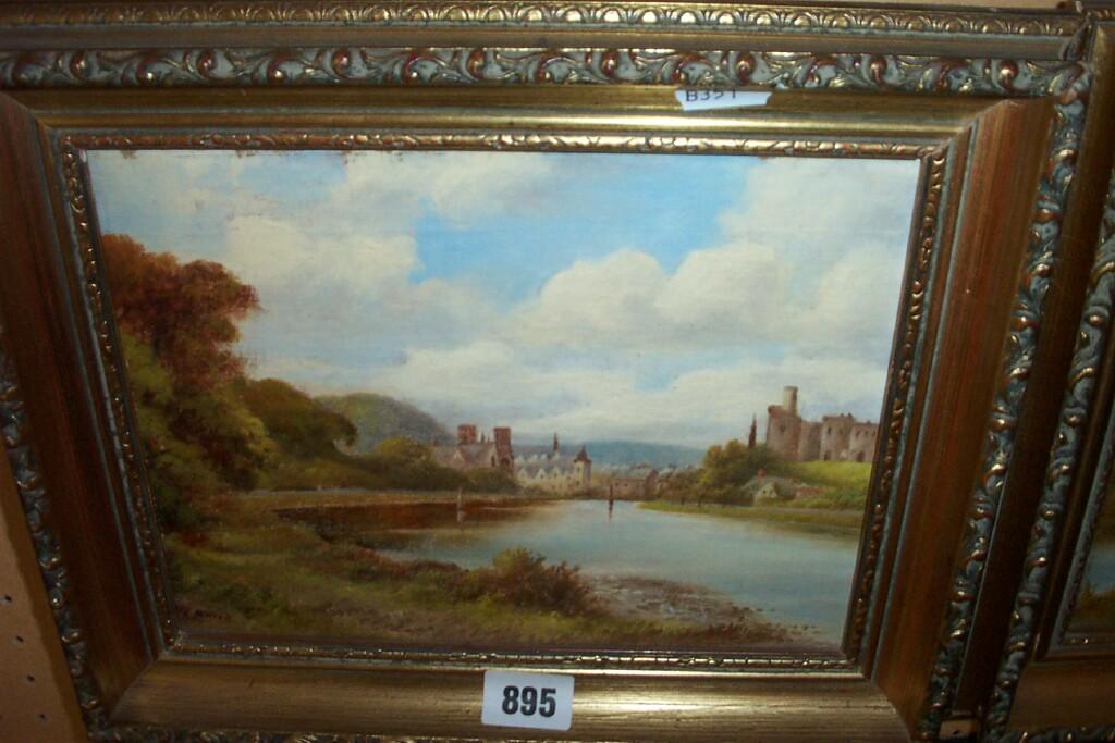 Appraisal: A pair of oil paintings on board both showing river