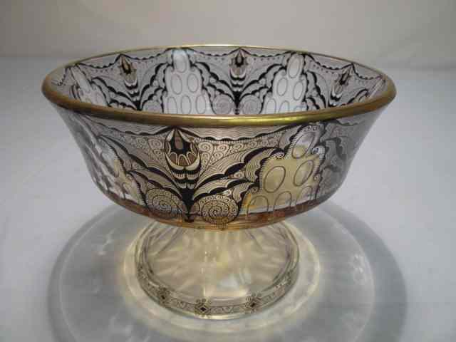 Appraisal: Steinschonau enameled glass bowl Circa Adolf Beckert Produced by K