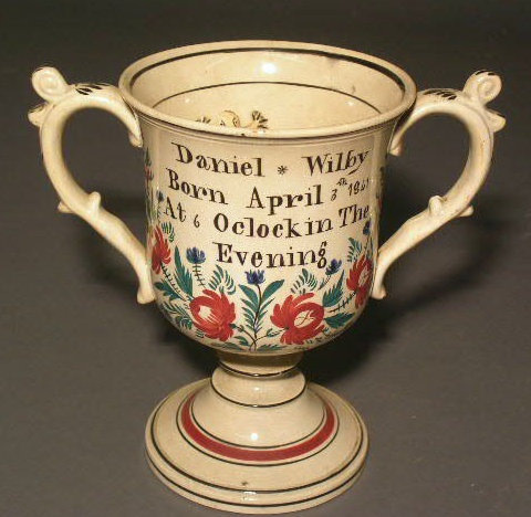 Appraisal: English Staffordshire double-handled frog vase Daniel Wilby Born April th