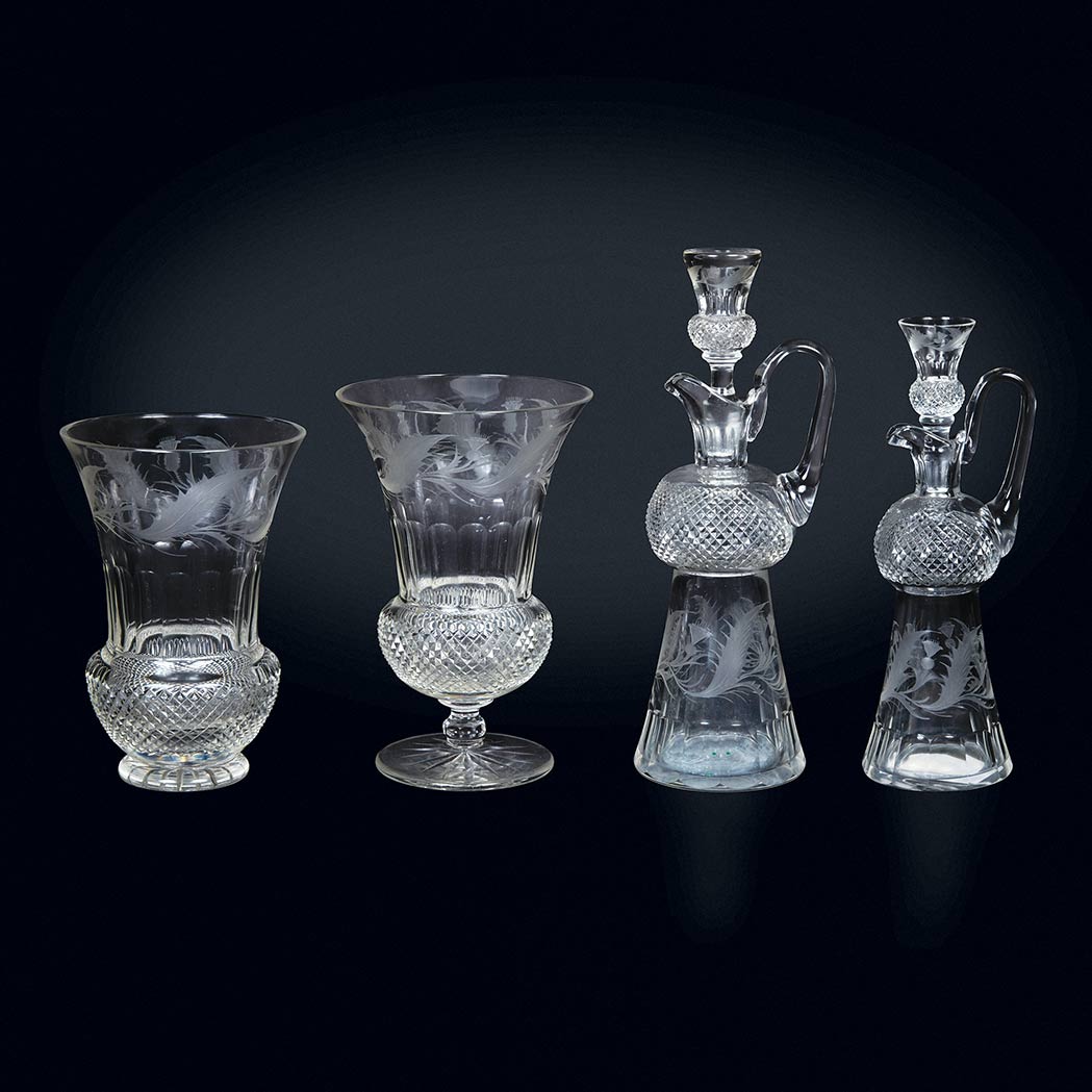 Appraisal: Group of Cut Glass Articles Including ten bowls thirty-nine glass