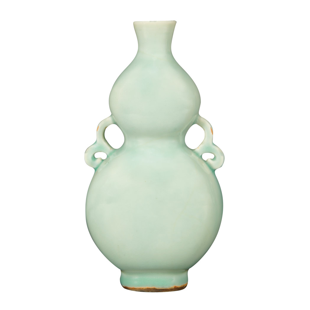 Appraisal: Chinese Celadon Glazed Double Gourd Form Vase th Century The