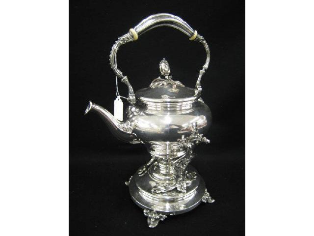 Appraisal: Christopfle French Silverplate Hot Water kettle on stand with burner