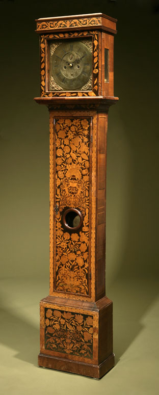 Appraisal: A William Mary floral marquetry tall case clock A William