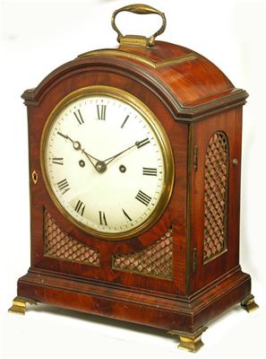 Appraisal: A Regency mahogany repeating bracket clock the twin fusee movement