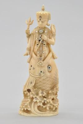 Appraisal: A Carved Ivory Grouping of the Hindu Supreme God Shiva