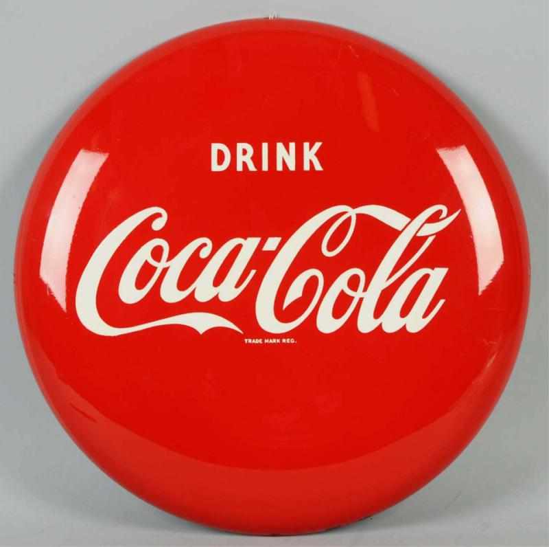 Appraisal: Aluminum Coca-Cola Button Sign Circa s Strong overall condition with