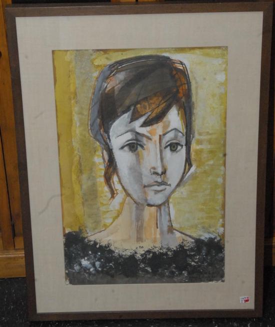 Appraisal: FRANCOISE GILOT b Watercolor on paper Head Stufy of a