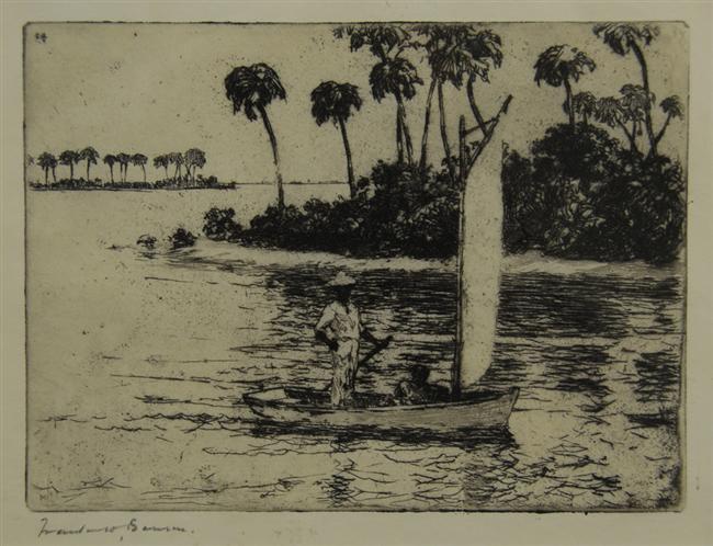 Appraisal: FRANK W BENSON American - IN THE FLORIDA KEYS etching