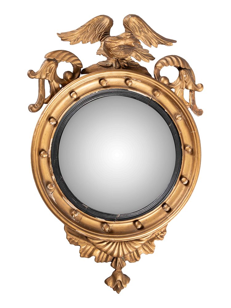 Appraisal: A Federal Style Giltwood Bullseye Mirror A Federal Style Giltwood