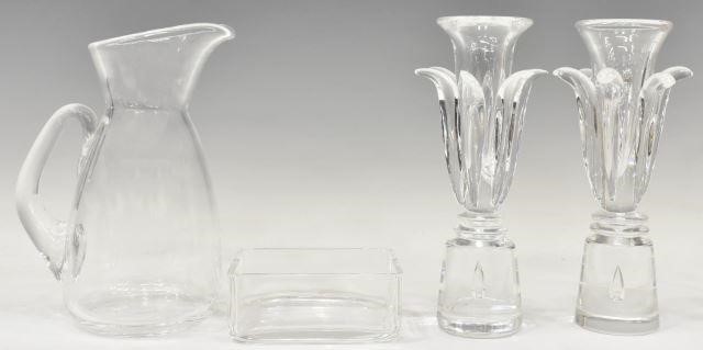 Appraisal: lot of Steuben colorless art glass including Versailles candlesticks designed