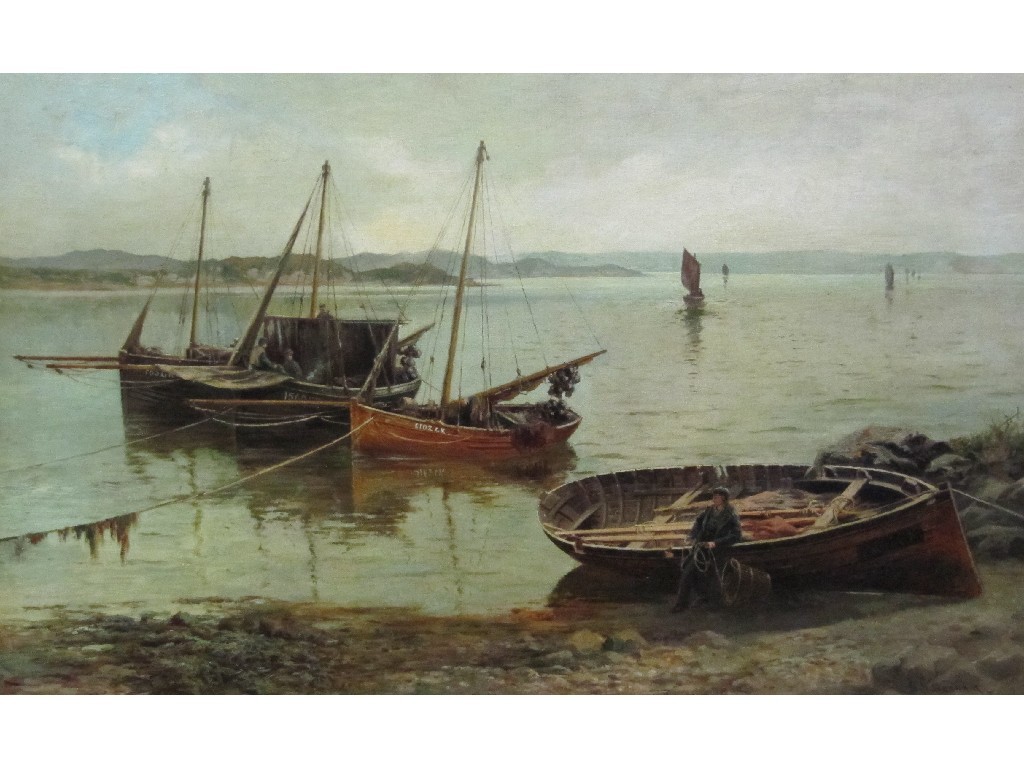 Appraisal: GEORGE WILLIAM GRAHAM EXH - FISHING BOATS RETURNING Oil on