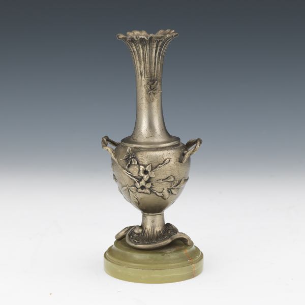 Appraisal: AESTHETIC MOVEMENT STYLE BRONZE VASE SIGNED E FUCHS SIlvered bronze