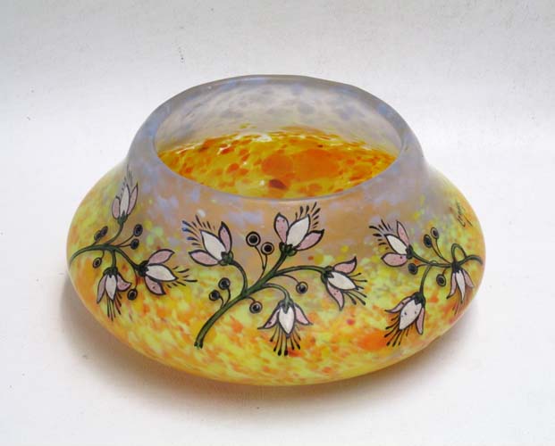 Appraisal: A LE GRAS FRENCH ENAMELED GLASS BOWL circa in gray