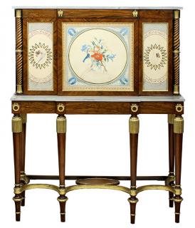 Appraisal: Regency ormolu mounted rosewood and parcel gilt side cabinet attributed