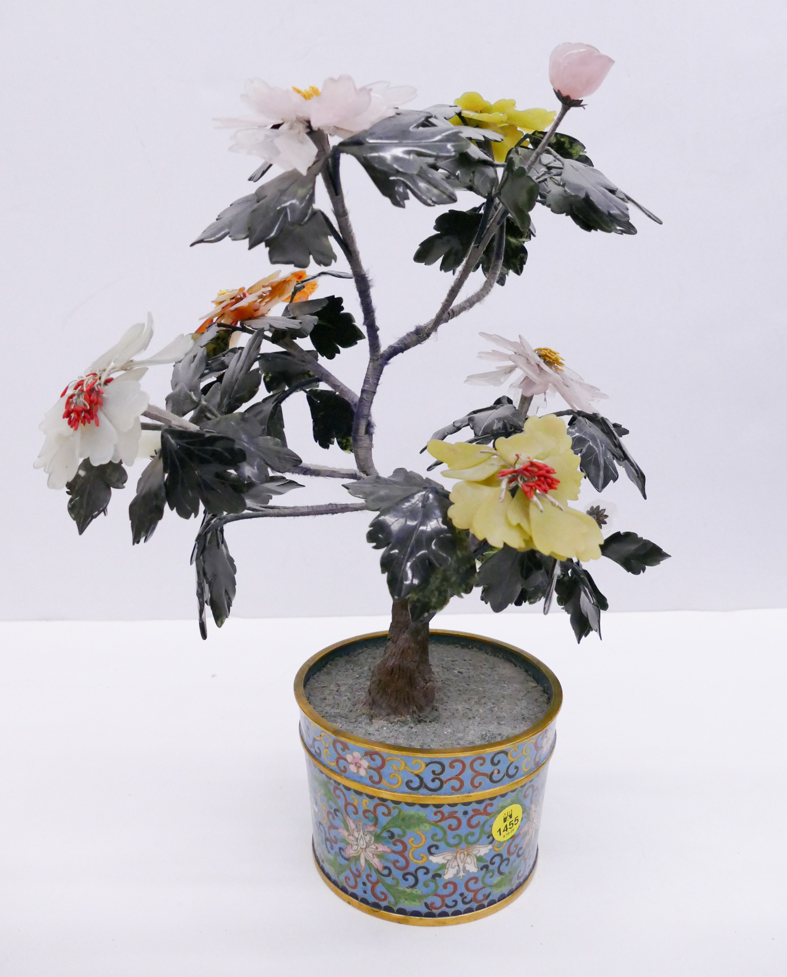 Appraisal: Chinese Jade Tree in Cloisonne Pot- ''