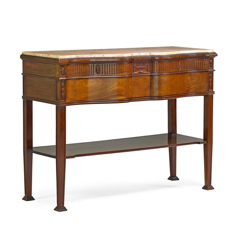 Appraisal: GEORGE III STYLE SERVER Mahogany with marble top over two