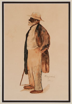 Appraisal: American School early th century Elderly Black Man With Cane