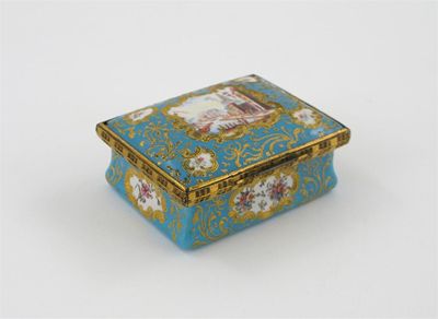 Appraisal: A rectangular enamel snuff box painted with figures buildings and