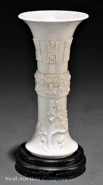 Appraisal: A Chinese Dehua Porcelain Molded 'Blanc-de-Chine' Beaker Vase th th