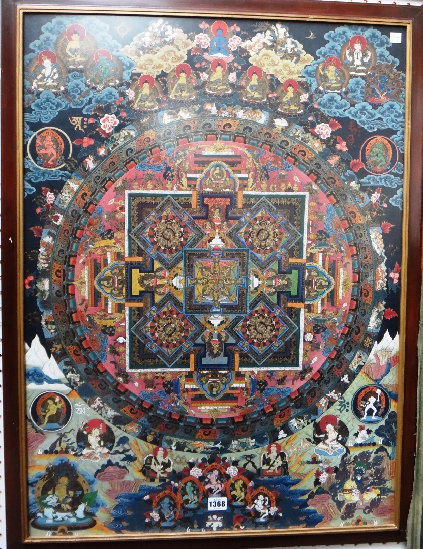 Appraisal: A Tibetan mandala thangka th century opaque pigments on cloth