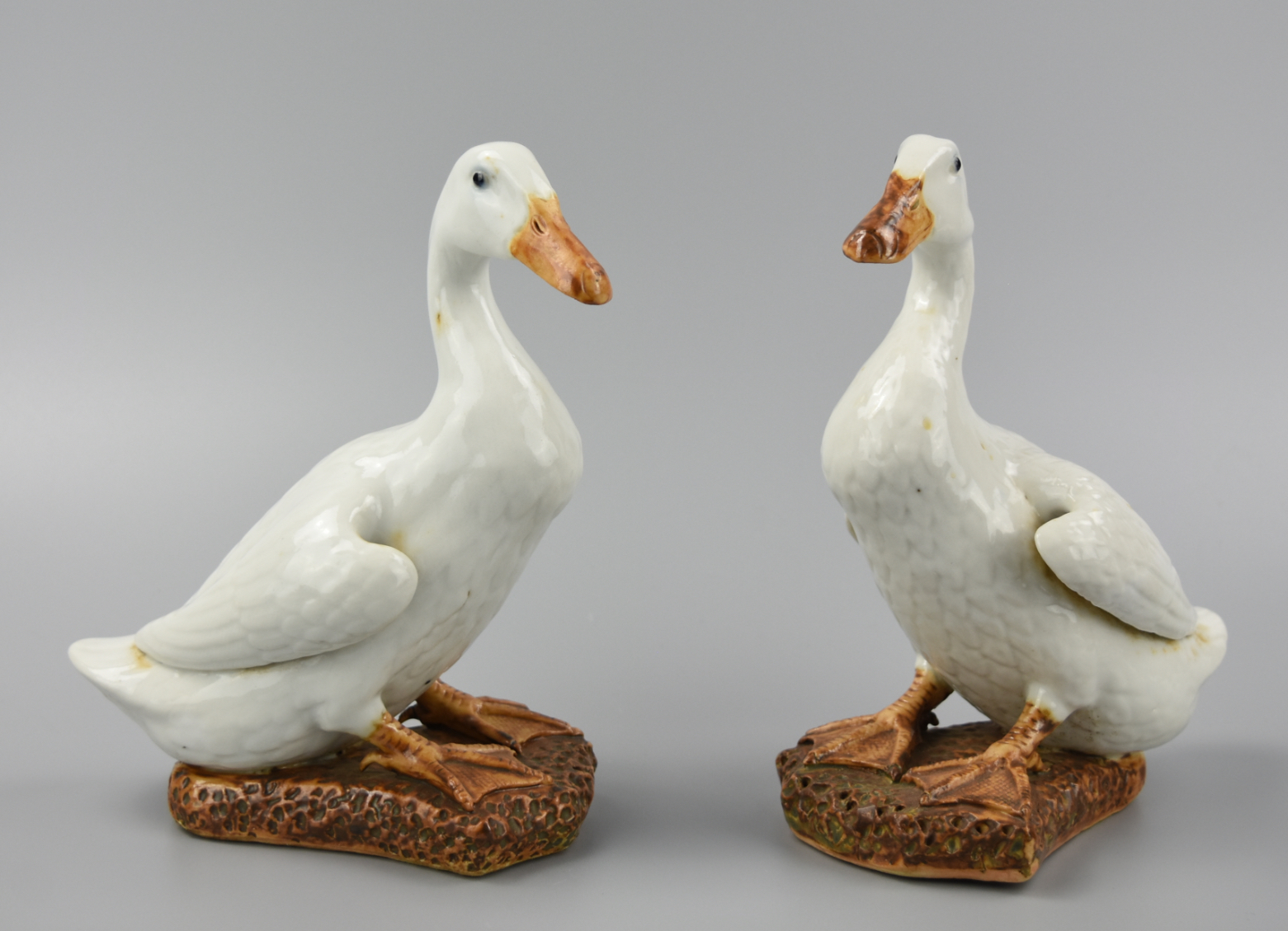 Appraisal: PAIR OF CHINESE WHITE GLAZED GOOSE TH C pair of