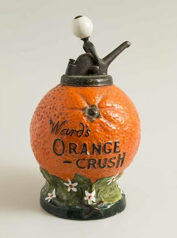 Appraisal: Ward's Orange Crush Syrup Dispenser Ward's Orange Crush figural ceramic