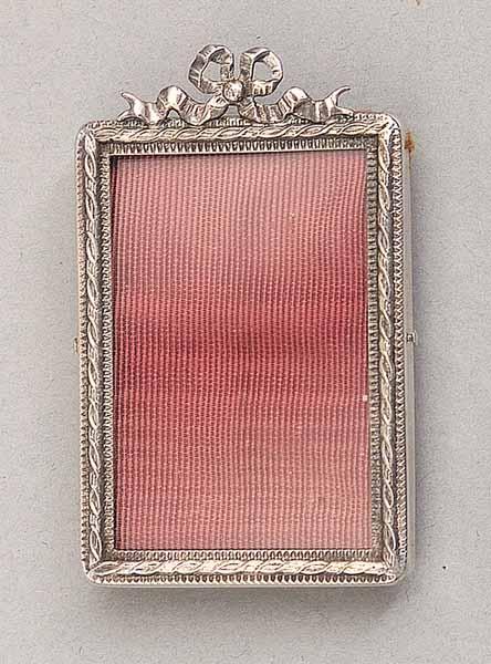 Appraisal: A Continental Silver Picture Frame easel back vertical rectangular frame