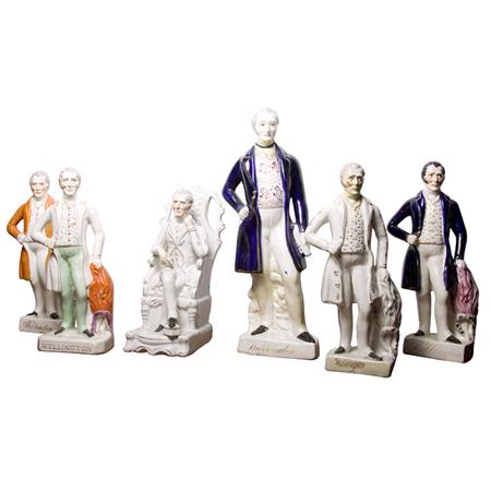 Appraisal: Group of Six Staffordshire Pottery Figures of the Duke of