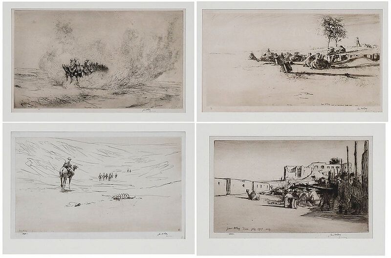 Appraisal: James McBey Scottish - Four Israel related etchings The Desert