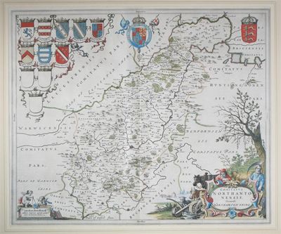 Appraisal: Northamptonshire Blaeu Willem Jan Comitatus Northantonensis vernacule Northamtonshire hand-coloured engraved