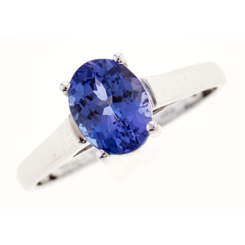 Appraisal: A tanzanite ring in ct white gold g size O