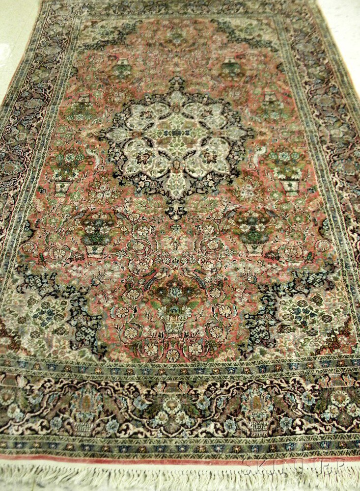 Appraisal: Chinese Silk Rug th century the field with an ivory