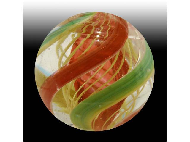 Appraisal: -Stage Red Jelly Core Marble Description Three stage red jelly